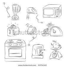 Kitchen Appliance Doodles City Maps Illustration Recipe Book Diy