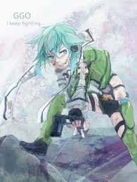 Sinon Loads Pistol You Ready Me Ignites Crossguard Lightsaber Photon Sword Woman I Was Born Ready Sword Art Online Sword Art Anime Art