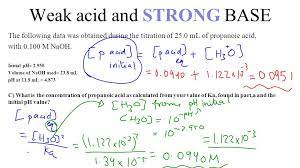 In the titration of a weak acid with a strong base, the conjugate base of the weak acid will make the ph at the equivalence point greater than 7. Weak Acid Strong Base Calculations Ppt Video Online Download