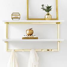 White And Gold Wall Shelf Wall Shelves Wall Shelf Decor White Wall Shelves
