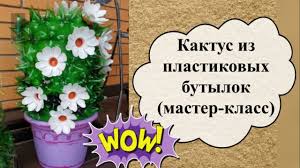 как сделать пальму из пластиковых бутылок пошагово с фото Kaktus Iz Plastikovyh Butylok Dlya Ukrasheniya Dachnogo Uchastka Master Klass Youtube