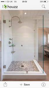 Shower Walls Mix With A Fun Tile In The Girls Bathroom Ann Sacks Savoy Herringbone With Farmhouse Master Bathroom Bathroom Remodel Master Bathrooms Remodel