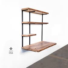 Perfect for a computer desk in a small closet or nook. Floating Desk Bookshelf Galleries Miyake Decor