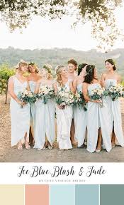 10 Beautiful Summer Wedding Colour Palettes Chic Vintage Brides Sky Blue Bridesmaid Dresses Wedding Color Palette Summer Vineyard Wedding