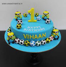 Check spelling or type a new query. Minions And Football Theme Customized Cake For 1st Cakesdecor