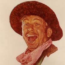 Slim jumping his horse, Dear John, over a buckboard. The signing is made  out to famous rodeo cowboy, Casey Tibbs. It says, "Casey, This is my best  jumping form. Yours, Slim Pickens