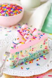 Funfetti Cheesecake With Cake Bottom Rezept Dessert Ideen Kuchen Rezepte Lecker Schmecker Rezepte