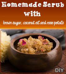Homemade Scrub With Brown Sugar Coconut Oil And Rose Petals Ingrown Hair Homemade Scrub Ingrown Hair Treatment