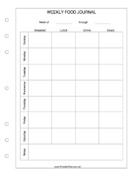Weekly Food Journal Food Journal Food Journal Template Fitness Journal Printable