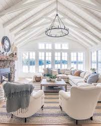 26 Beautiful Vaulted Ceiling Living Rooms Decor Home Ideas Vaulted Ceiling Living Room Farm House Living Room Coastal Living Rooms