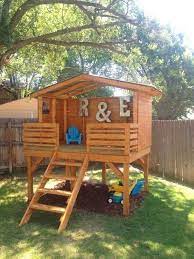 16 Creative Kids Wooden Playhouses Designs For Your Yard Homesthetics Inspiring Ideas For Your Home Backyard For Kids Backyard Play Backyard Fort