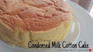 Use 100 g of cake flour, sifted. Condensed Milk Cotton Cake Recipe Recipe Video Youtube