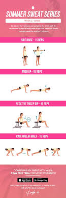 Summer Sweat Series Week 2 Wednesday Kayla Workout Kayla Itsines Workout Kayla Itsines