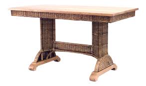 American Mission Natural Wicker Table Desk In 2020 Library Table Desk Wicker Table Library Table