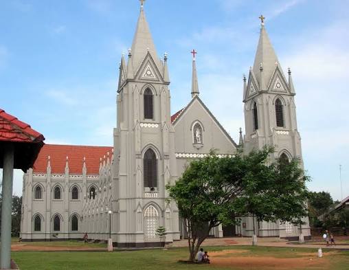 St. Sebastian's Church Sea Street Negombo seafront fishing village Catholic sunset Sri Lanka
