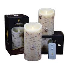 Christmas Promotion Sompex Flame Led Candle Luminara Real Flame Effect Birch Bark Finish Unscented Wax Pillar Candle Led Candle Pillar Candleswax Pillar Candles Aliexpress