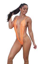 Sassy Orange Holographic Slingshot Bikini - Etsy Norway