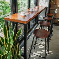 Starbucks Solid Wood Bar Table Iron Bar Table High Table Bar Tables And Chairs Combination Of Wall Bar Bar H Bar Table Wood Bar Table Outdoor Tables And Chairs