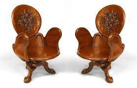 Early 20th century dentist chair, 1930s. Art Nouveau Teak Arm Chairs 1