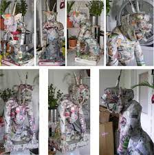 Use tape or glue to hold the edges together. Make A Paper Mache Statue Paper Mache Paper Mache Art Paper Mache Ideas