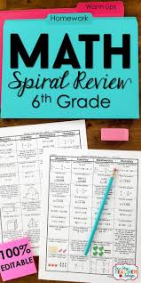 You can choose your academic level: 6th Grade Math Spiral Review For Middle School Math Fully Editable And Comes With Answer Keys 6th Grade Math Homework Math Spiral Review Spiral Math Math