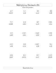 Worksheets math grade 6 decimals division. The Multiplying Three Digit By Two Digit With Various Decimal Places B Math Workshee Multiplying Decimals Decimals Worksheets Multiplying Decimals Worksheets