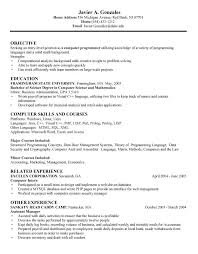 computer science undergraduate resume