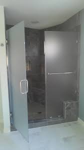 5.thickened glass makes the shelf bear more weight. Frosted Frameless Glass Shower Door With Slate Gray Tile Modern Bathroom Dc Metro By Abc Glass And Mirror Inc