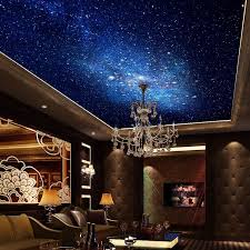 50 Space Themed Bedroom Ideas For Kids And Adults Space Themed Bedroom Ceiling Murals Sky Ceiling