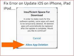 Fixed Insufficient Space For Download In Ios 11 On Iphone Ipad Update Ios Ipad Iphone