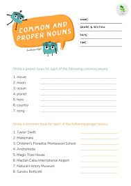 Common and proper nouns determine whether each noun is a common noun or a proper noun. Montessori English Language Common And Proper Nouns Interactive Worksheet