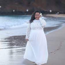 Lace Evening Dress With Pleated Skirt Women S Plus Size Dresses Eloquii White Lace Top Dress Plus Wedding Dresses Lace Top Dress