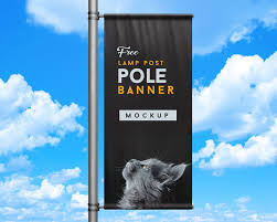Download Free Outdoor Advertising Street Lamp Post Pole Banner Mockup Psd Set Good Mockups PSD Mockup Templates