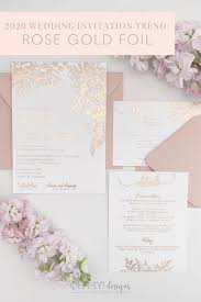 Rose Gold Wedding Invitations With Foil Florals Oh My Designs By Steph Foil Wedding Invitations Rose Gold Wedding Invitations Wedding Invitation Trends
