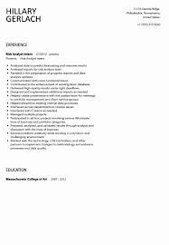 Business Analyst Intern Resume Awesome Risk Analyst Intern Resume Sample