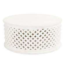Bornova Coffee Table Brown Ballard Designs In 2020 White Round Coffee Table Coffee Table Coffee Table Metal Frame