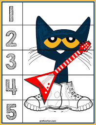 Pete The Cat I Love My White Shoes Printables Free Pete The Cat 1 5 Counting Puzzle Pete The Cat Pete The Cats Preschool Fun
