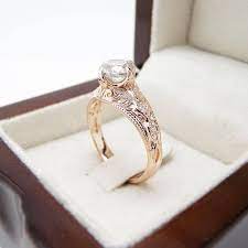 Large Diamond Engagement Ring 14k Rose Gold Filigree Diamond Ring Diamond Weddi Filigree Engagement Ring Vintage Filigree Engagement Ring Wedding Rings Vintage