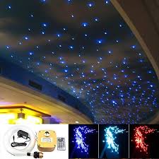 16w Twinkle Fiber Optic Star Ceiling Lights Lamp Kit Led Rgbw Engine Driver Rf Dimmable Remote Control Mix Star Ceiling Star Lights On Ceiling Ceiling Lights