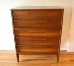Cutshall 2 tier wood shelf 6 drawer dresser. Mid Century Modern Tall Dresser And Matching Nightstand By Johnson Carper Picked Vintage