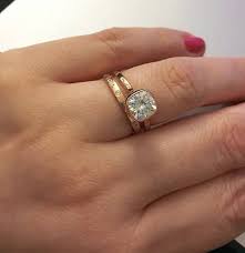 Our Boston Bezel With A Matching Etoile Weddingband In Rose Gold Wedding Rings Engagement Jewelry Wedding Rings