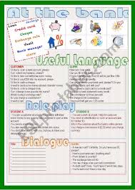 At The Bank Worksheet Worksheets Language Worksheets Roleplay