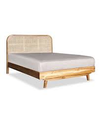 L1900 w940 h1760mm, interval height : Eleena Teak Bed Frame Rattan Super Single Shop Furniture Online In Singapore