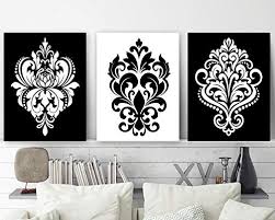 Funny bathroom decor wall art,funny bathroom wall signs quotes and saying art prints,black and white pictures for bathroom or restroom wall decoration wall art (set of 6 unframed 8x10) $9.99 $ 9. Black White Wall Decor Damask Decor Black White Bedroom Wall Art Canvas Or Print Black White Bathroom Decor Home Decor Set Of 3 Artwork Buy Online In Mongolia At Mongolia Desertcart Com Productid