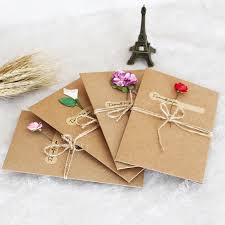 Make a card for free! 5pcs Cute Diy Kraft Paper Invitation Greeting Card Envelope Handmade Dry Flower Wedding Party Invitation Envelopes Letter Set Buy At The Price Of 2 07 In Aliexpress Com Imall Com