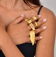 Geometric Gold Stylish Ring Statement 14kt Gold Chunky Rings Bold Dome Gold  Ring Parallel Gold Ring Simple Big Gold Ring Stackable Gold Ring