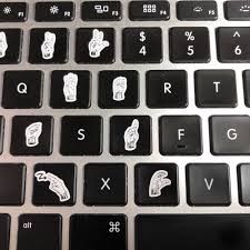 You can edit your text in the box and then copy it . 37 Asl Alphabet Keyboard Stickers Sign Language Stickers Etsy