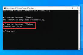 Fixed Bootrec Fixboot Element Not Found Windows 10 Error