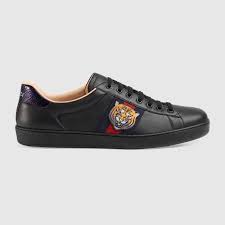Gucci Online Exclusive Ace Sneaker Black Leather Shoes Men Leather Shoes Men Gucci Men