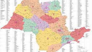 Divisão das 7 macrozonas em cores, divisão dos 96 distrit. Mapa De Sao Paulo Estado Capital Regiao Metropolitana Bairros